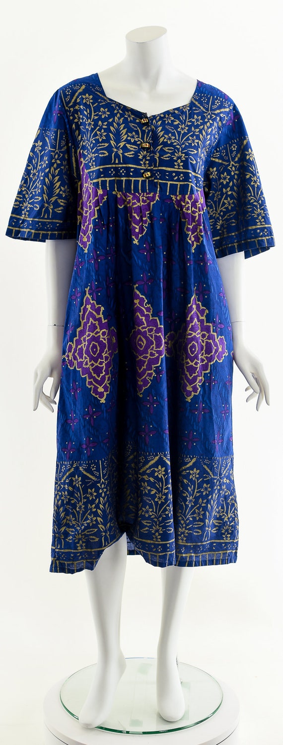 Mandala Block Print Dress,Vintage Block Print Dre… - image 4