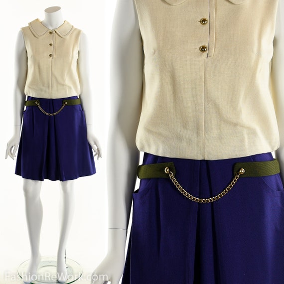 Peter Pan Collar Dress, Twiggy Dress, Mod Dress, C