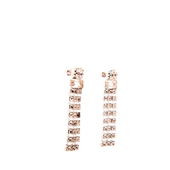 Retro Rhinestone Dangle Earrings - image 8