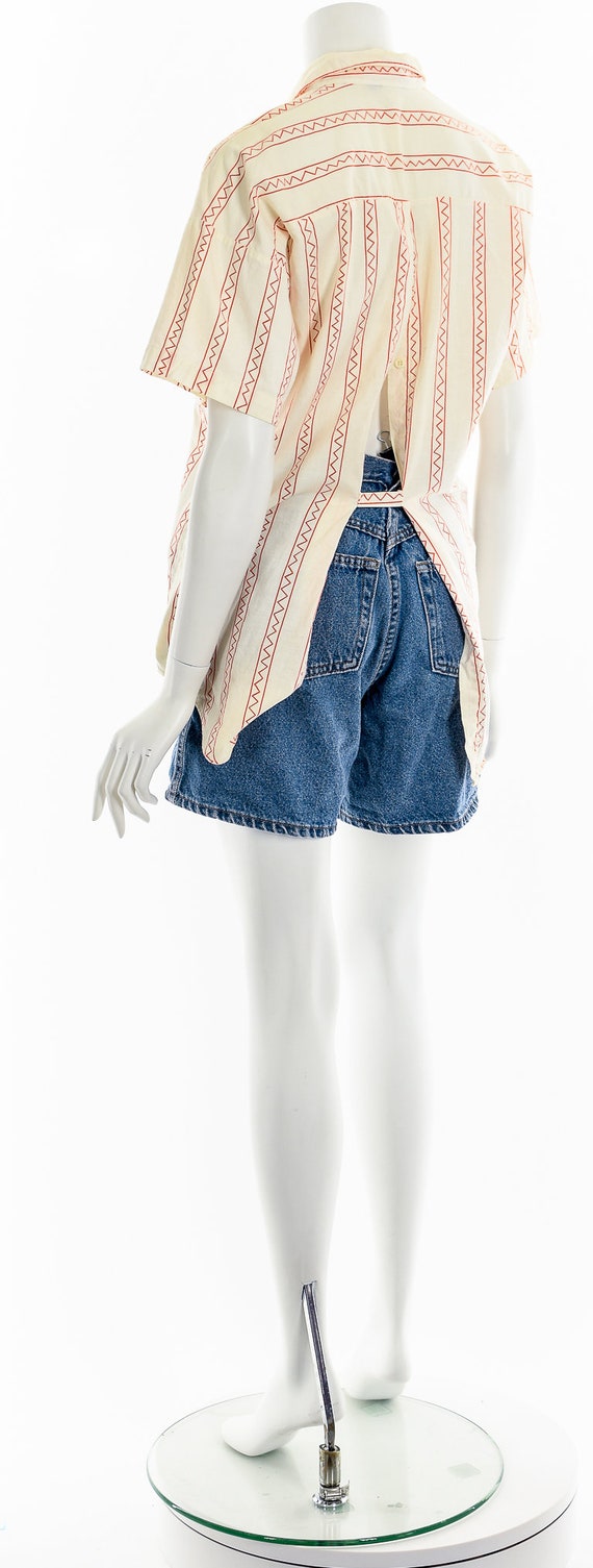 Tribal Zig Zag Open Back Button Down Top - image 8