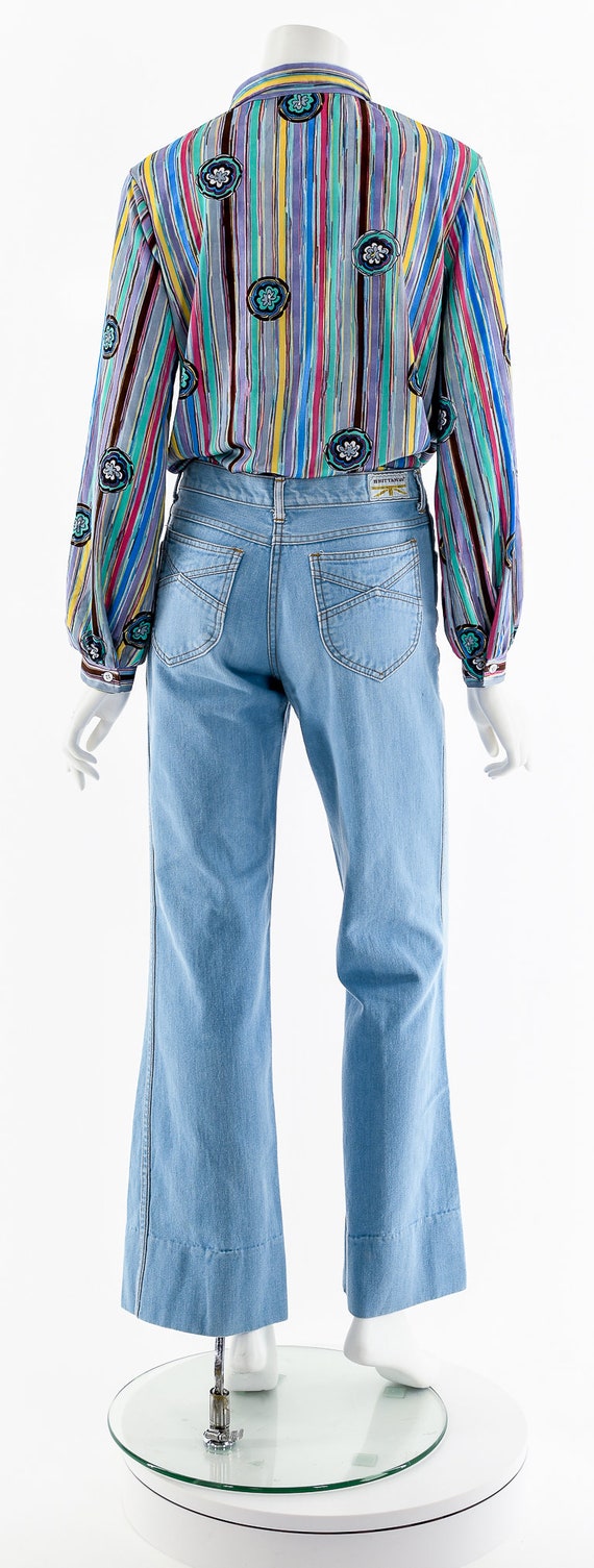 Rainbow Abstract 70s Button Up - image 7