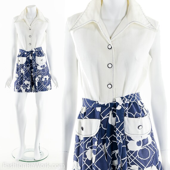 Tropical Romper, Vintage Jumpsuit, 60's Floral Rom