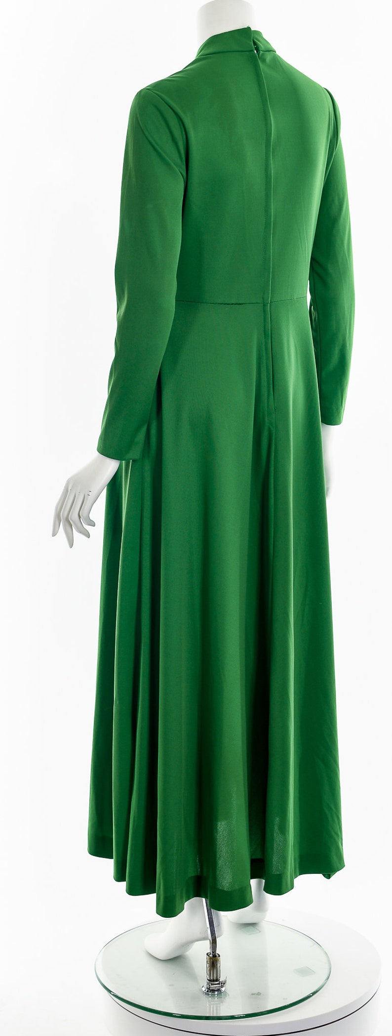 60's Kelly Green Studded Maxi Dress image 8