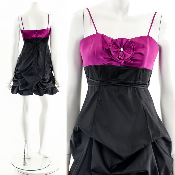 Y2K Black Ruched Mini Dress - image 2