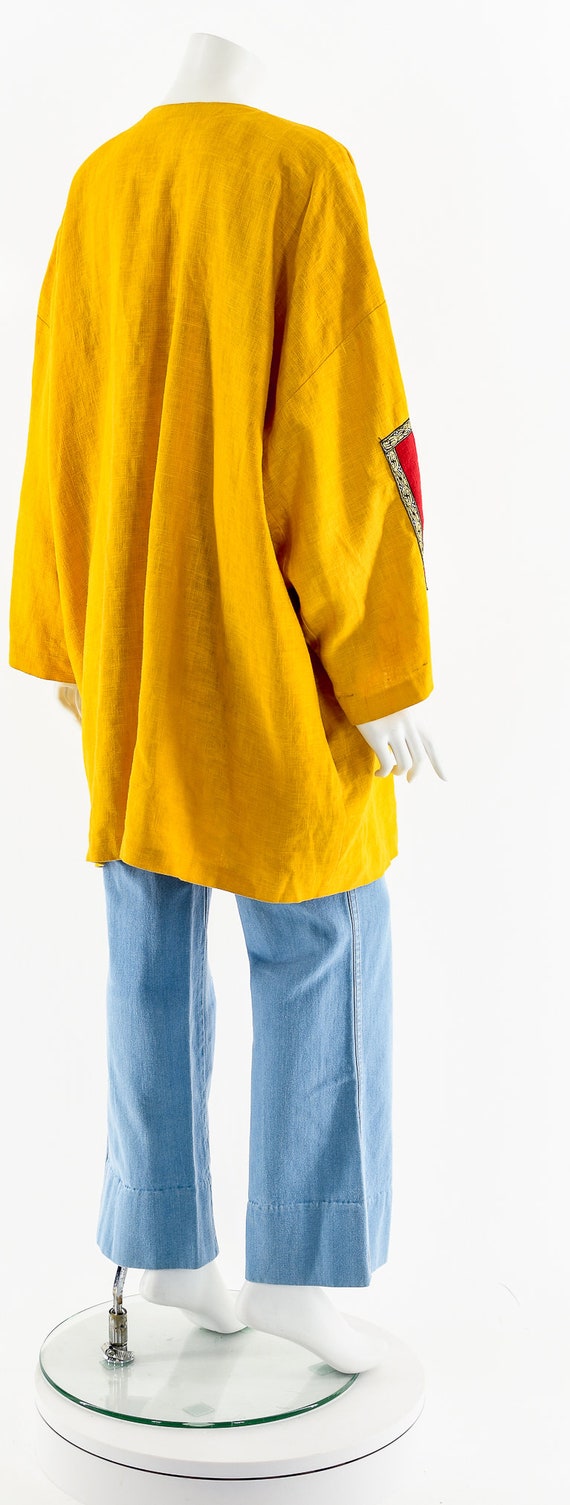 Wearable Art Patchwork Linen Jacket - image 6
