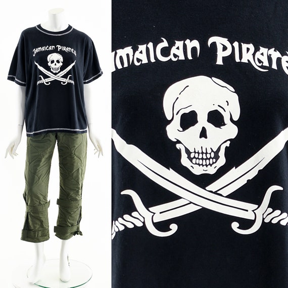 JAMAICAN PIRATES Contrast Tee,Vintage Jamaica Shi… - image 1