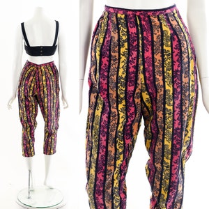 Multicolored Striped Corduroy Capris