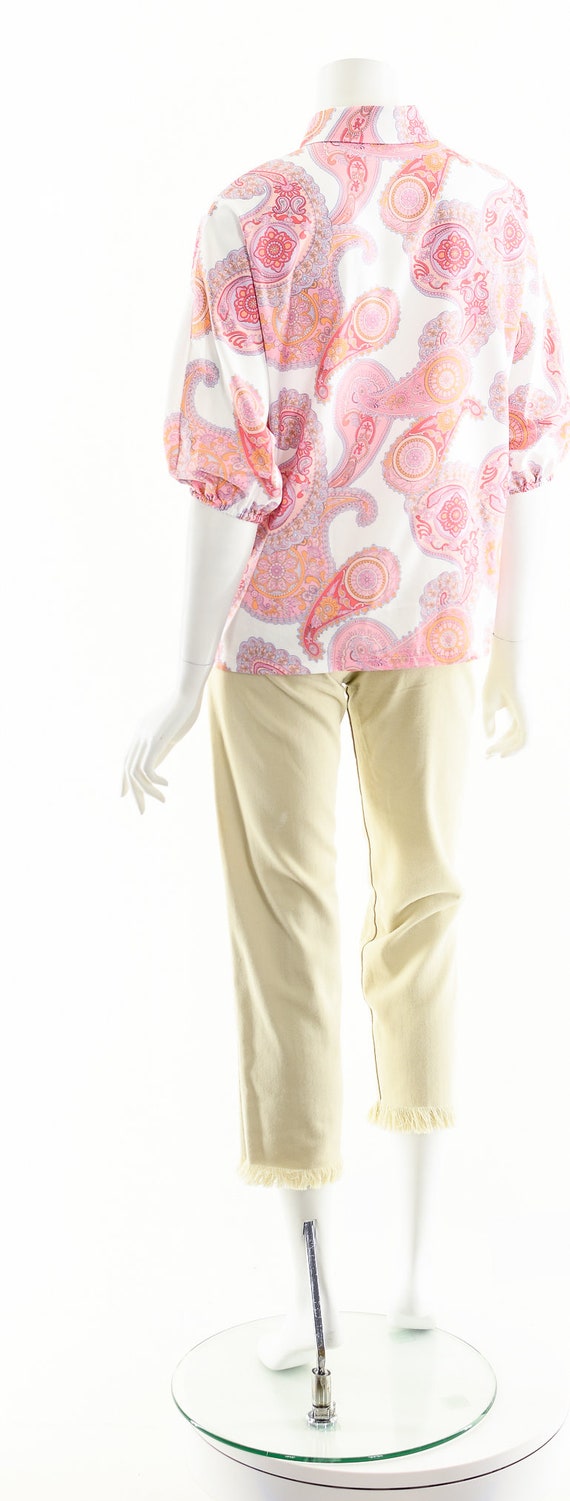 Pink Paisley Peter Pan Blouse,Paisley Peter Pan C… - image 8