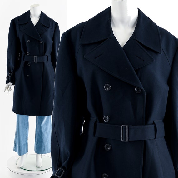 60s London Fog Navy Double Breasted Trench Coat