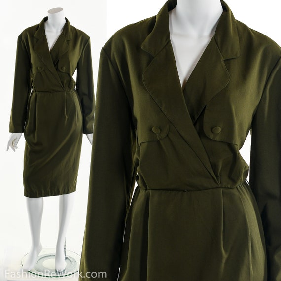 Green Wrap Dress, Olive Green Dress, Army Green Dr