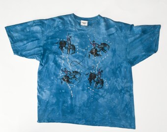 Celestial Cowboy Print Vintage Single Seam Tee