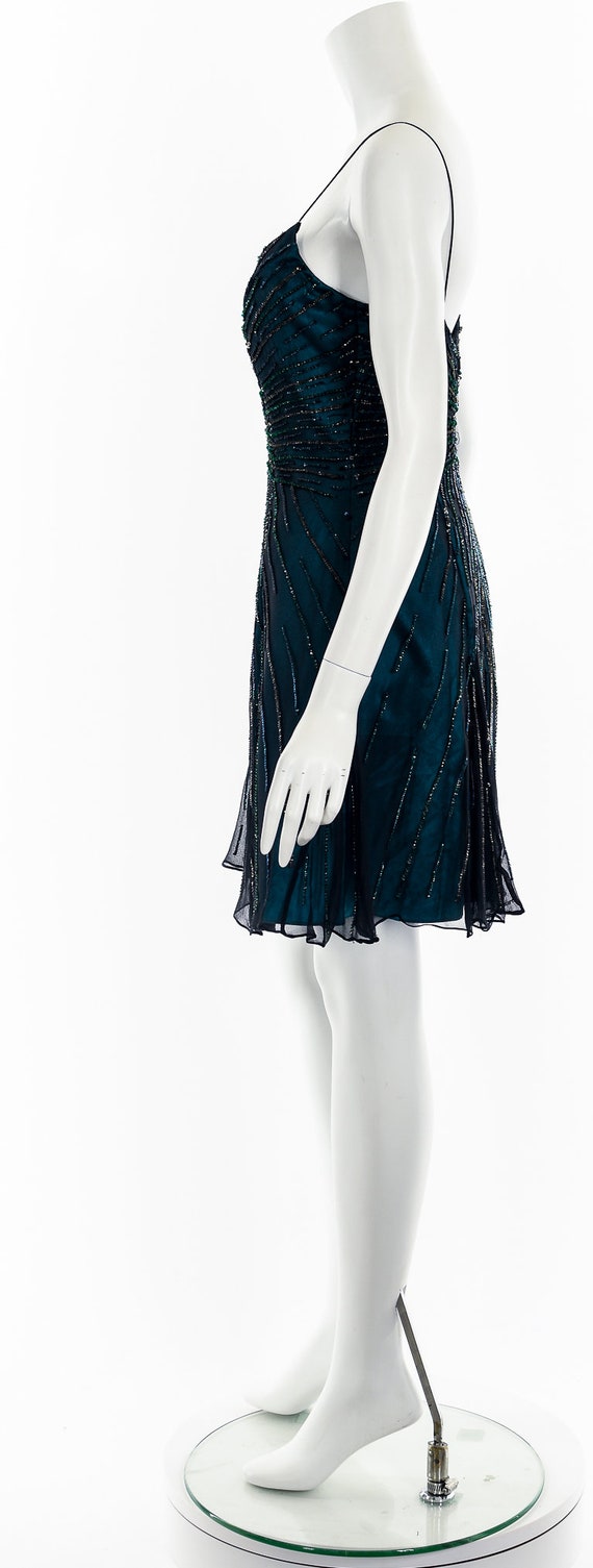 Moody Blue Sequin Silk Dress - image 9