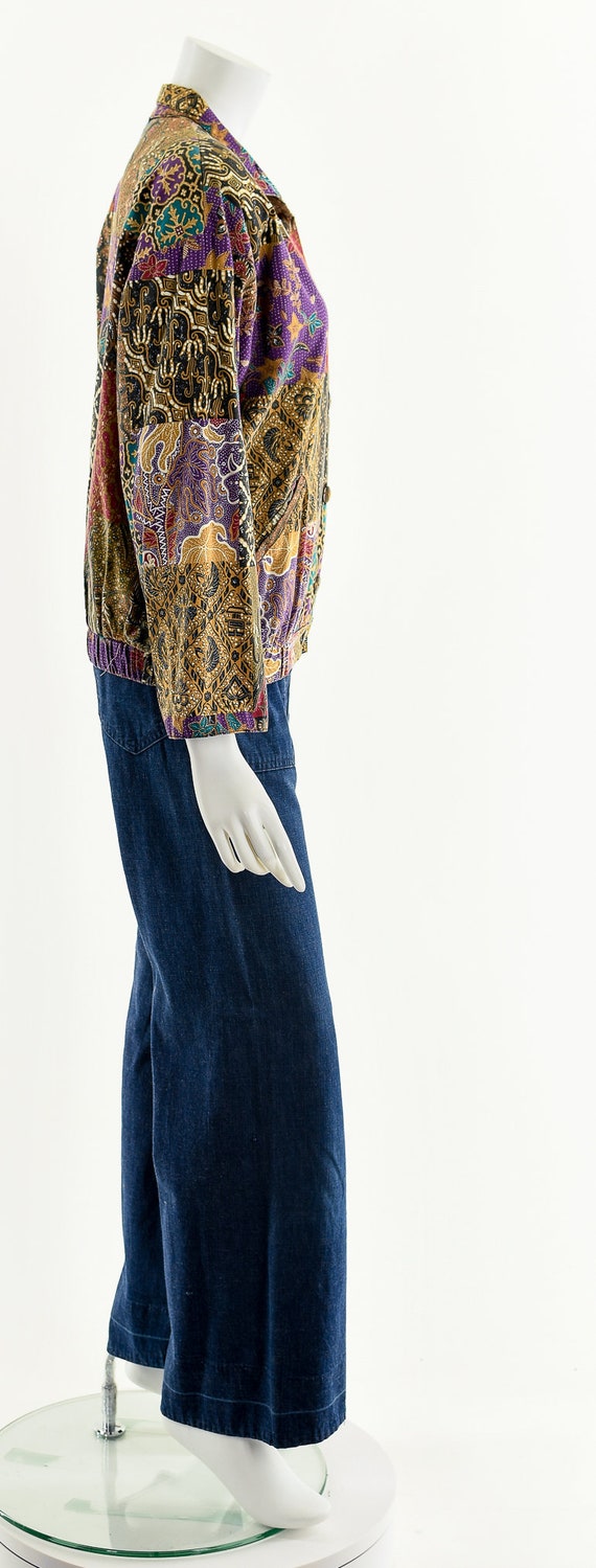 Rainbow Bohemian Patchwork Bomber Jacket - image 5