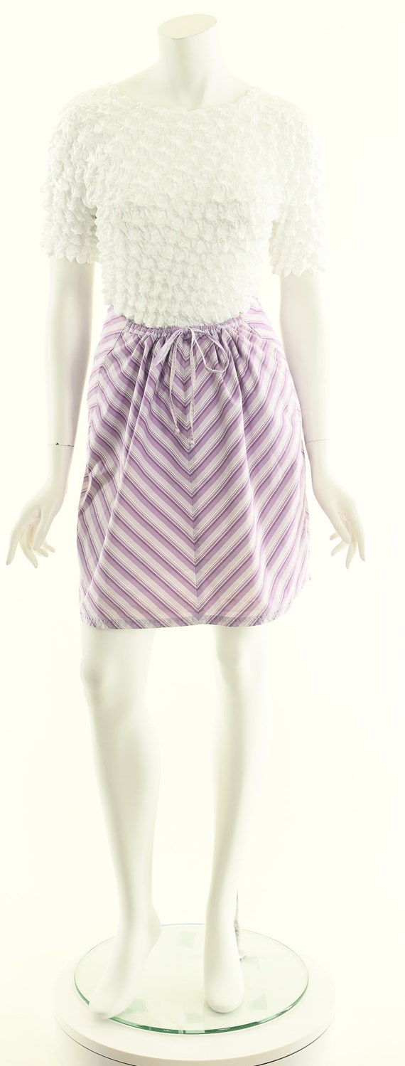 Lavender Striped Skirt,Candy Striped Skirt,90s Ch… - image 4