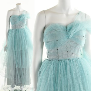 50&#39;s Tulle Strapless Formal Dress