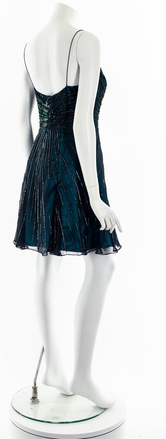 Moody Blue Sequin Silk Dress - image 6