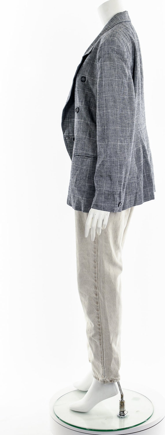 Gray Windowpane Plaid Suit Jacket - image 9
