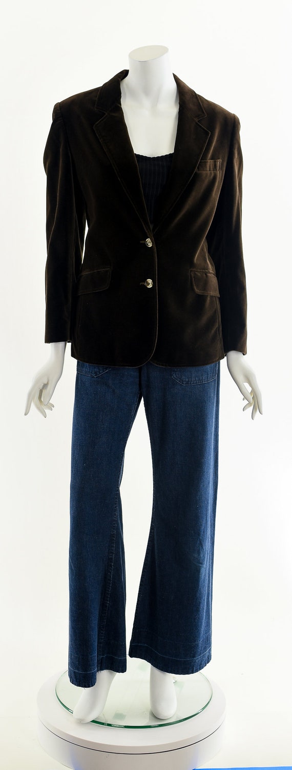 Brown Velvet Blazer Jacket - image 4