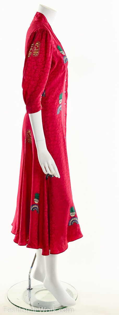 vintage nicole miller silk dress Nicole Miller Vintage Matchbooks Silk Dress (M) Boontique