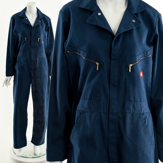 navy blue jumpsuit, Dickie's jumpsuit, vintage jumpsu… Gem