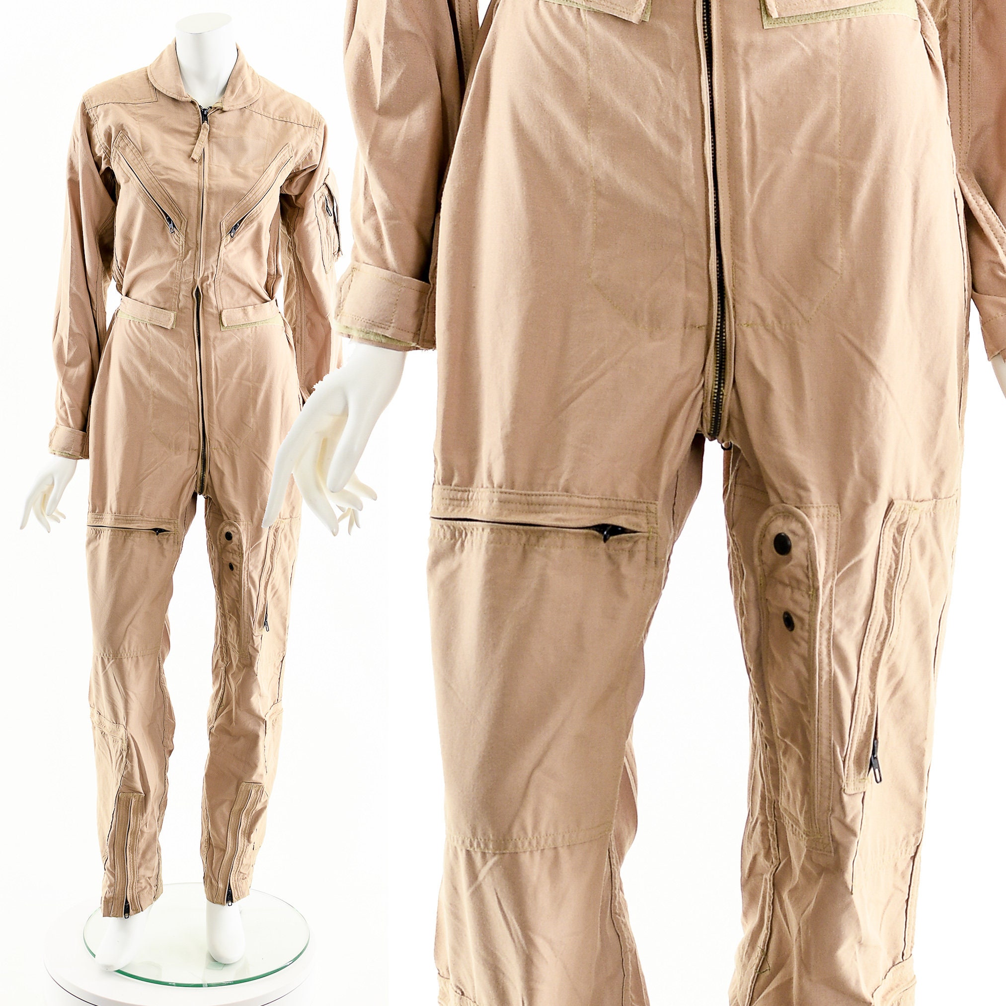 Tan Coveralls, 90s Work Jumpsuit, Women 