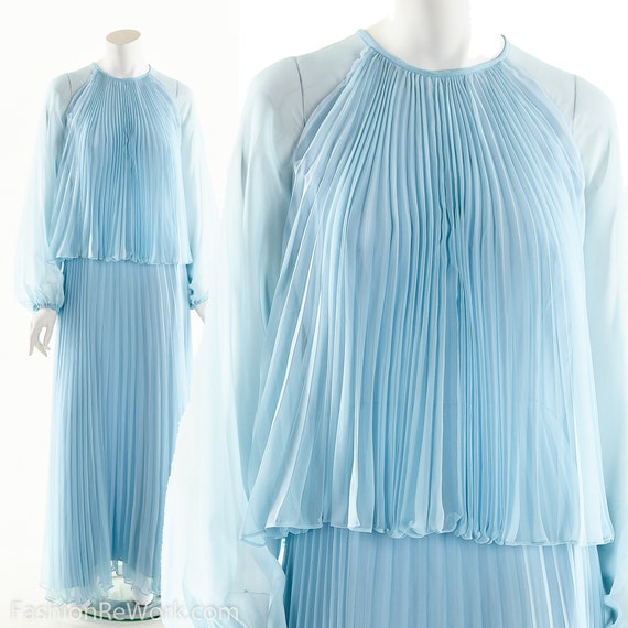 Goddess Chiffon Dress,Accordian Pleated Maxi Dress