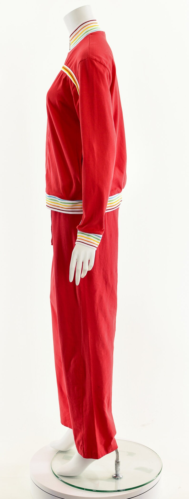 Red Rainbow Track Suit,Vintage Rainbow Jumpsuit,70s Inspired Two Piece,Juicy Couture Inspired,Juicy Couture Track Suit,Vintage Loungewear image 9
