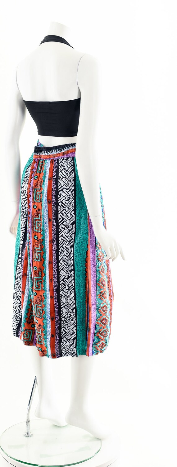 Graphic Tribal Skirt,Bright Southwest Skirt,Rainb… - image 6