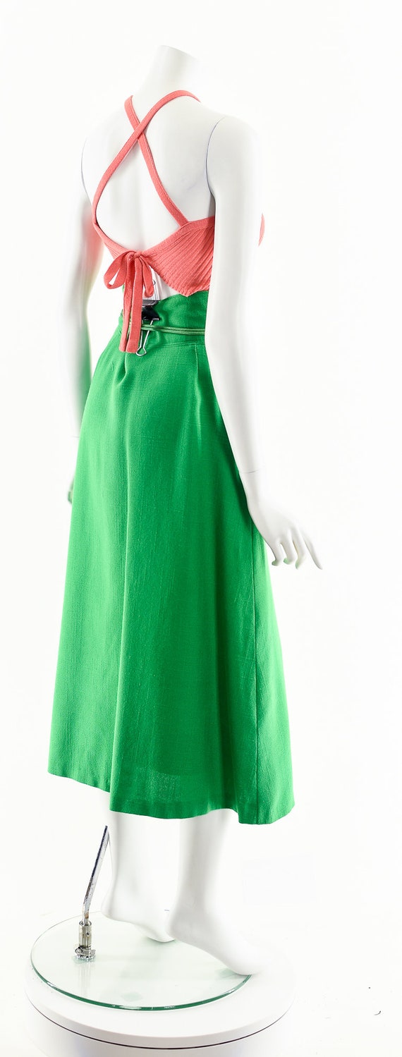 Green Corset Skirt,Lace Up Linen Skirt,High Waist… - image 6