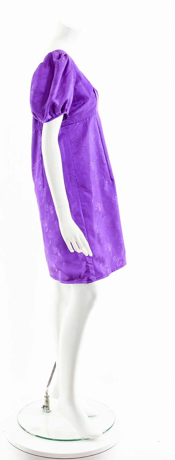 Purple Baby Doll Dress,Sexy Puff Sleeve Dress,Vin… - image 5