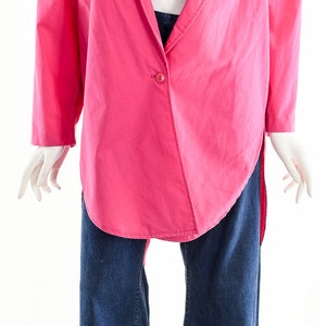 Hot Pink Cotton Oversized Blazer Jacket image 4