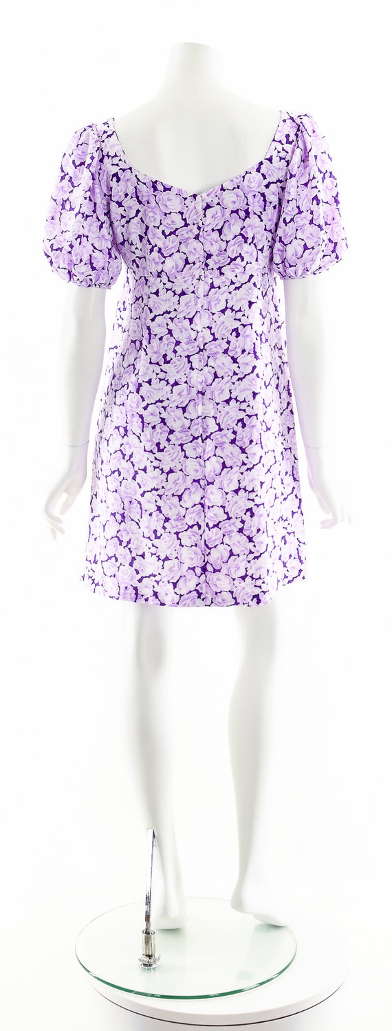 Purple Rose Baby Doll Dress,Sexy Puff Sleeve Dres… - image 7