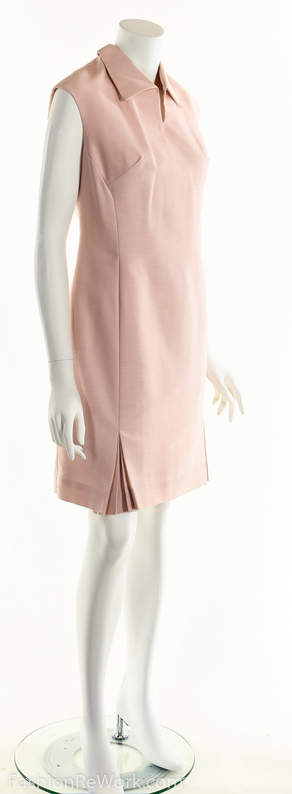 Baby Pink Dress, Sheath Dress, 50's Dress, Mod Dr… - image 3