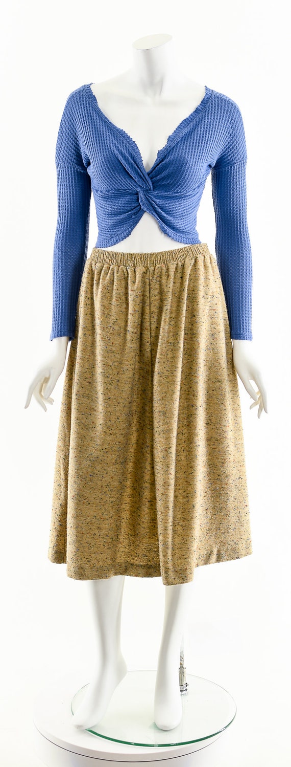 Melange Sandstone Midi Skirt, Neutral Speckled Mi… - image 4