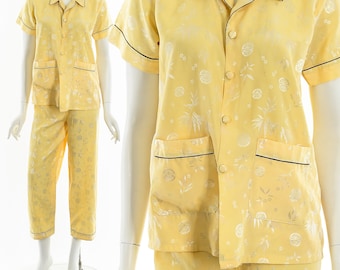 Yellow Brocade Pajama Set