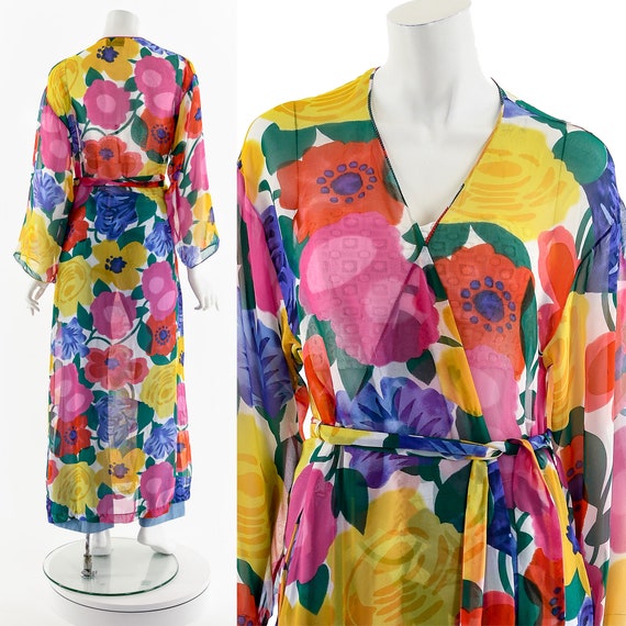 Sheer Floral Flowy Robe - image 3