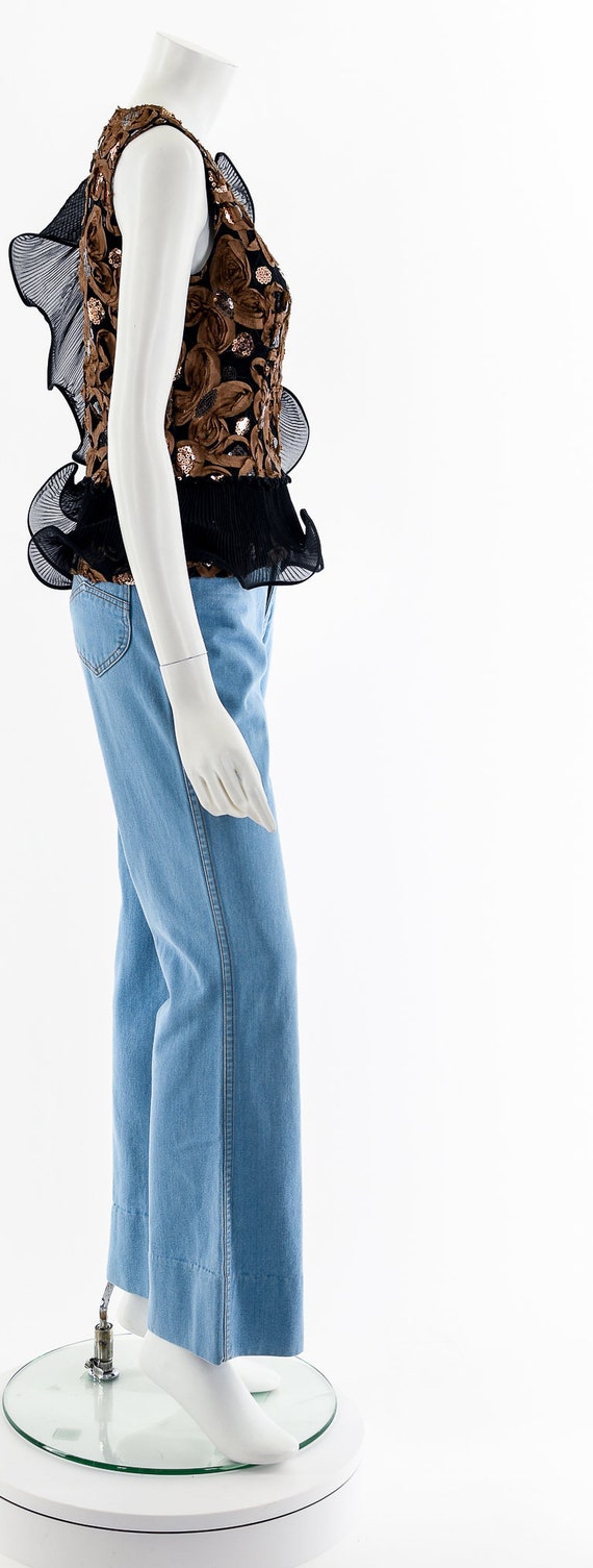 Origami Asymmetric Ruffle Top - Gem
