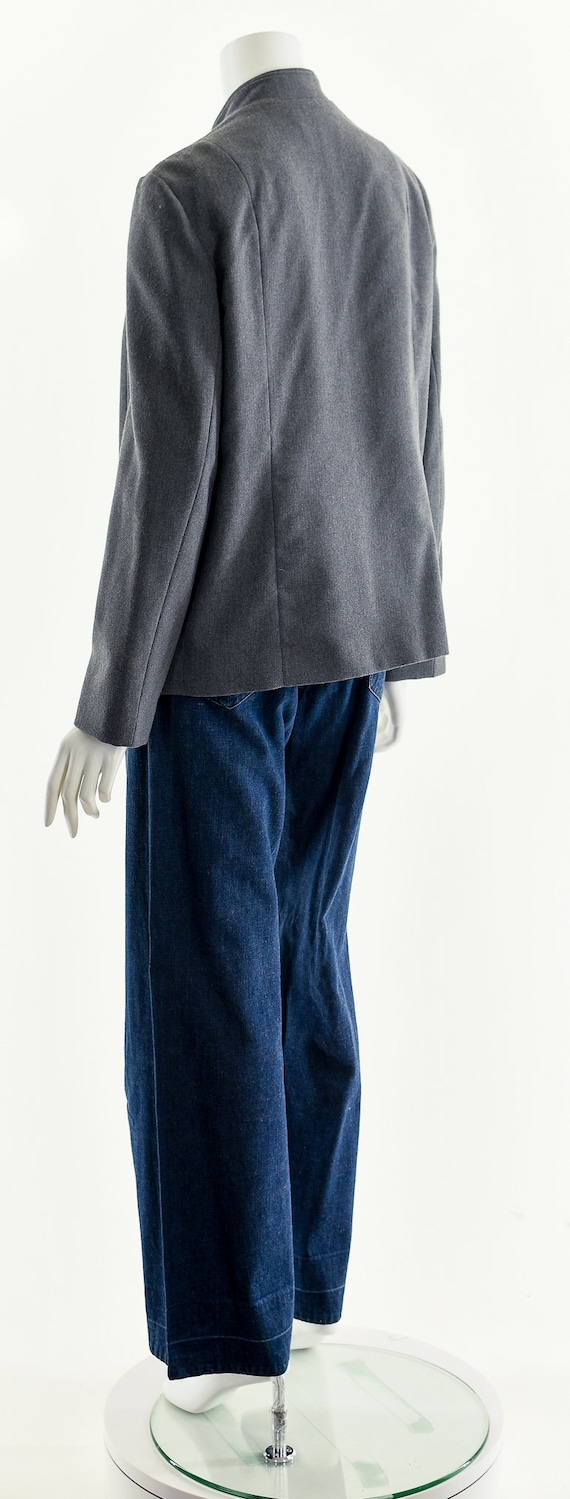 Gray Minimalistic Woolen Jacket - image 8