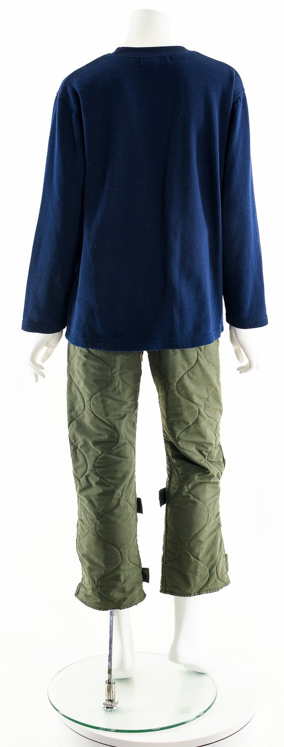 navy patchwork velvet sweatshirt - image 7