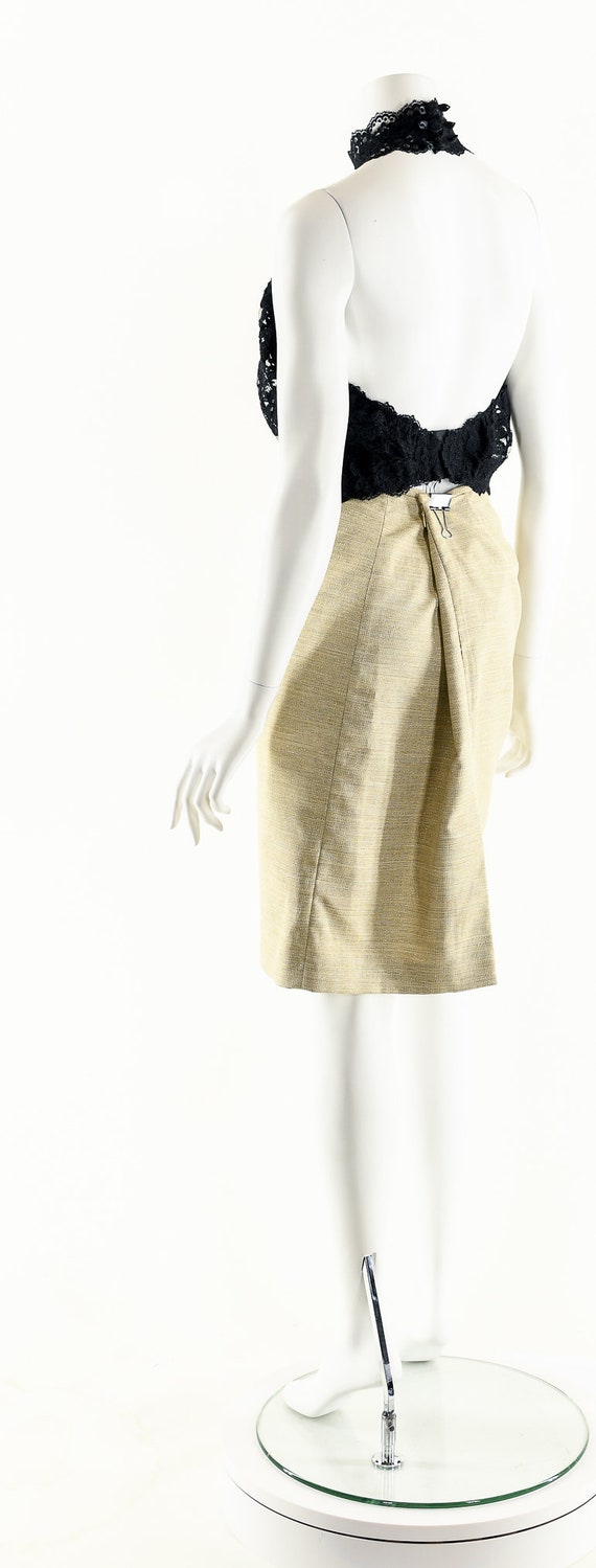 Beige Linen Skirt,Tan Gold Skirt,Metallic Gold Pe… - image 8