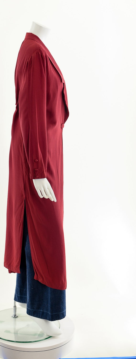 Long Blazer Coat, Vintage Long Duster Coat, Berry… - image 5