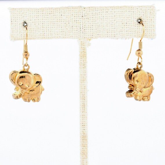 Lucky Golden Elephant Trunk Up Earrings