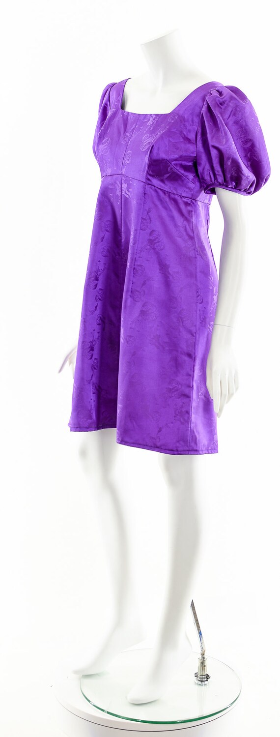 Purple Baby Doll Dress,Sexy Puff Sleeve Dress,Vin… - image 10