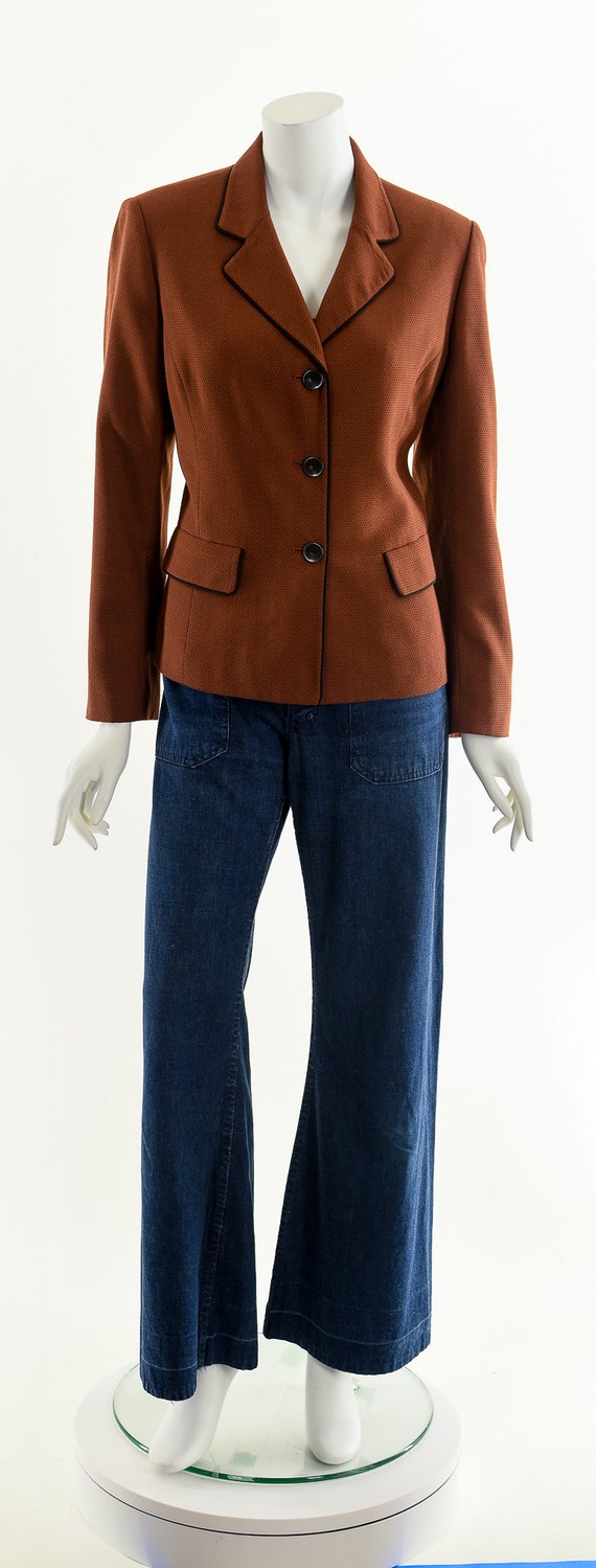 Copper Piped Blazer Suit Jacket - image 4