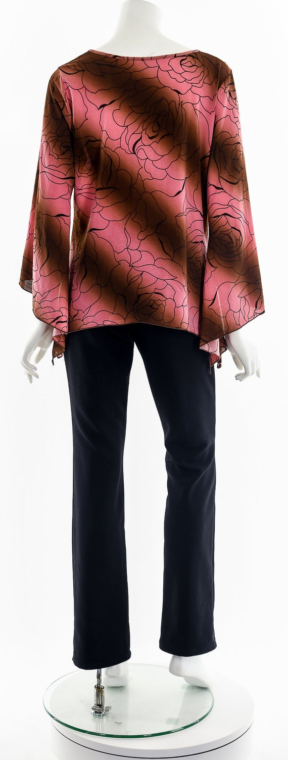 Y2K Dusty Rose Fluttery Stretchy Blouse - image 7