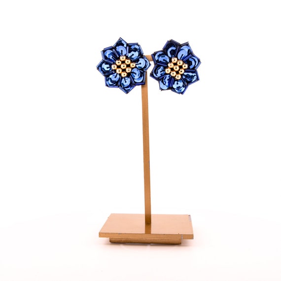 sequin beaded statement earrings 80s - image 1