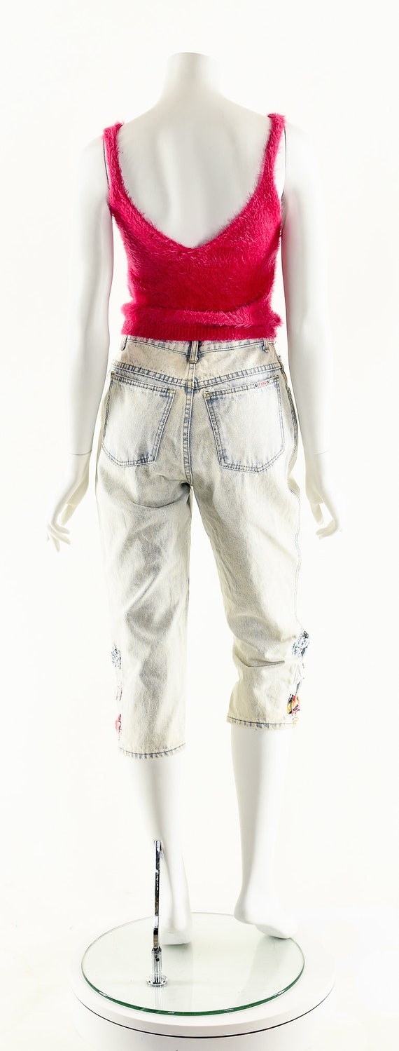 Acid Wash Jeans,High Waist Capris,Bow Tie Pants,8… - image 6