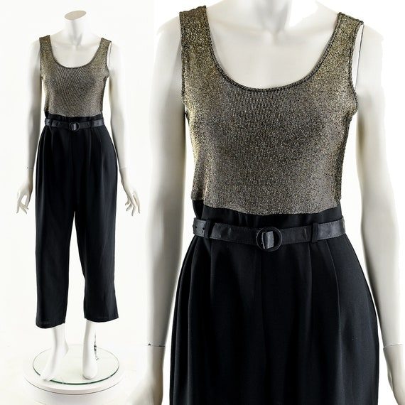 Metallic Gold Jumpsuit,Vintage Lurex Jumpsuit,Meta