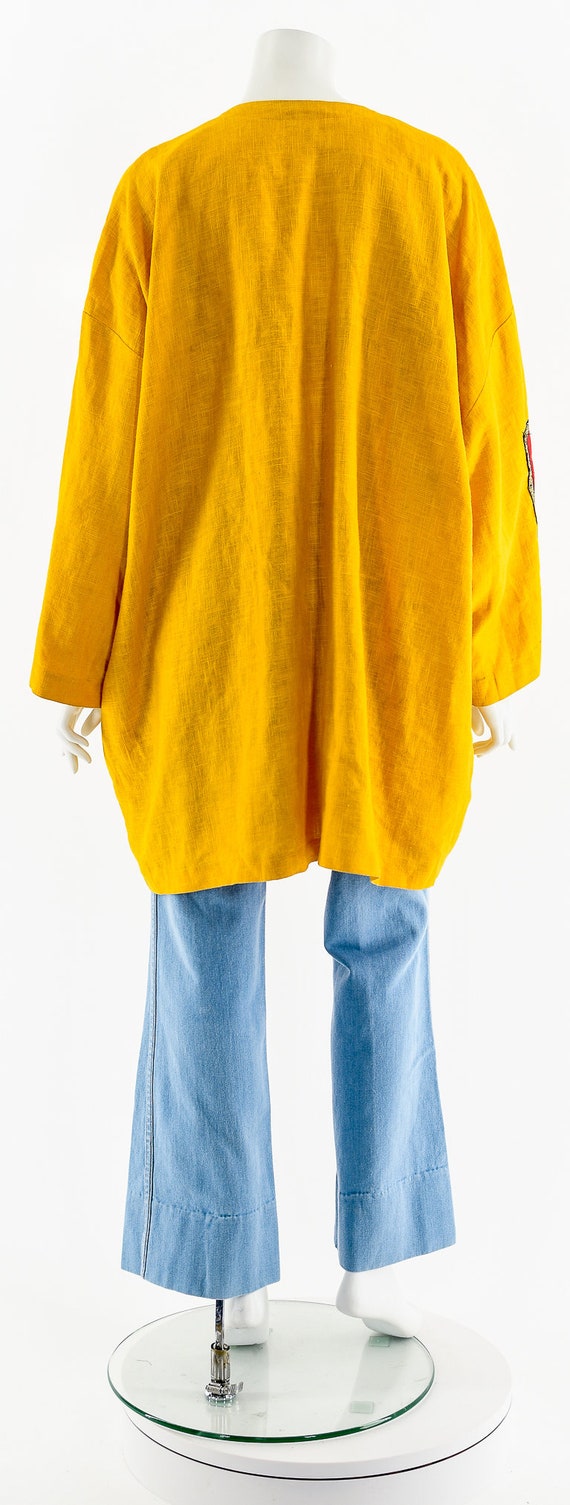 Wearable Art Patchwork Linen Jacket - image 7