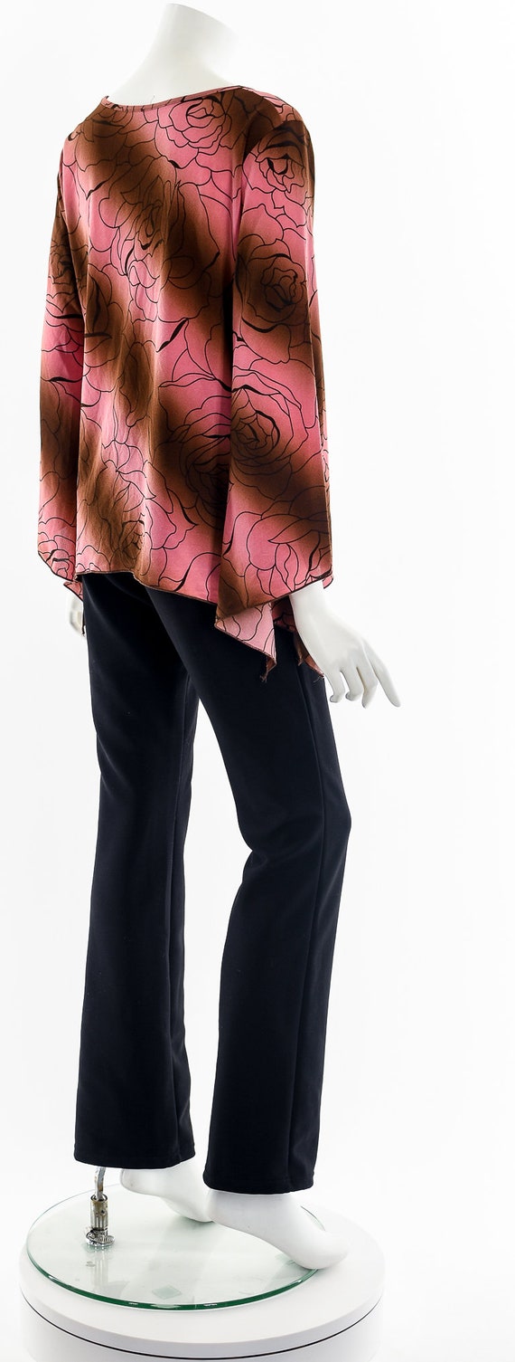 Y2K Dusty Rose Fluttery Stretchy Blouse - image 6